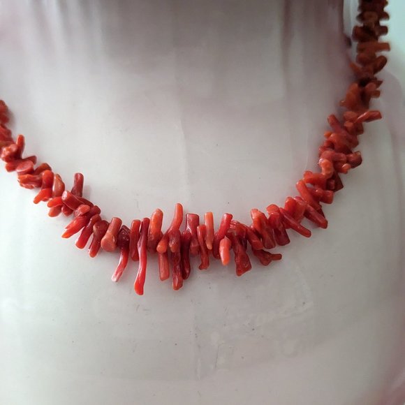 Vintage branch coral necklace, Natural salmon coral - Picture 2 of 10